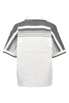 CROCHET SHIRT / WHT GRY