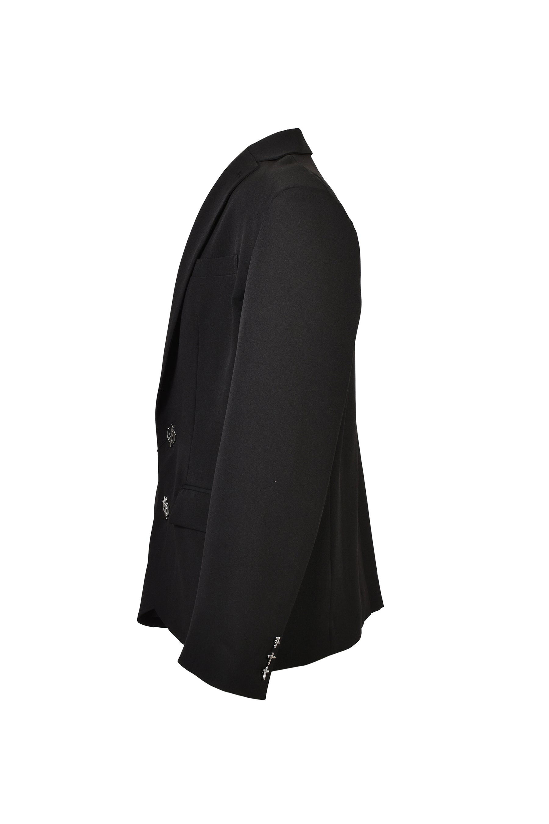 CROSS BUTTON TAILORED JACKET / BLK
