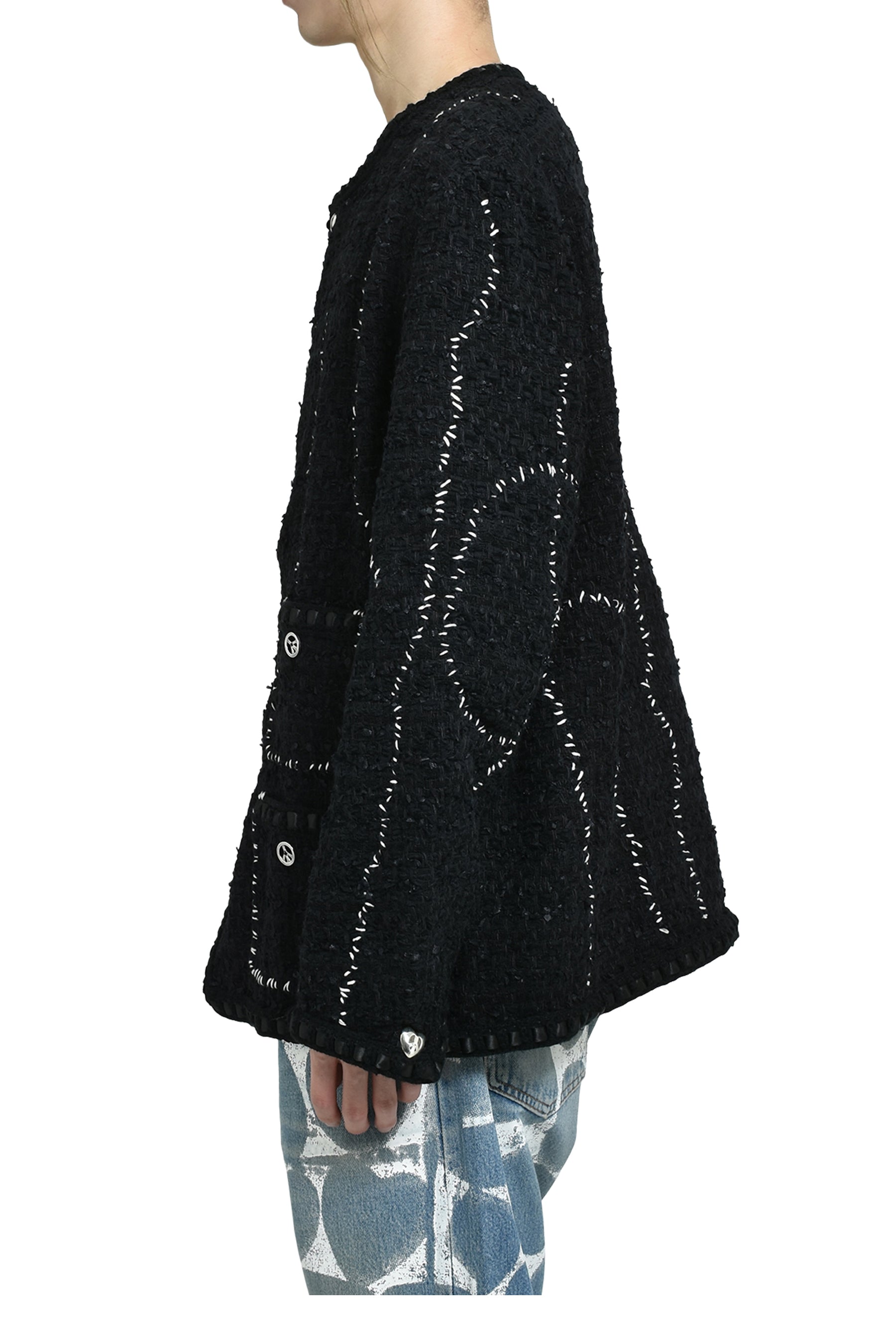 TWEED HOBO JACKET / BLK