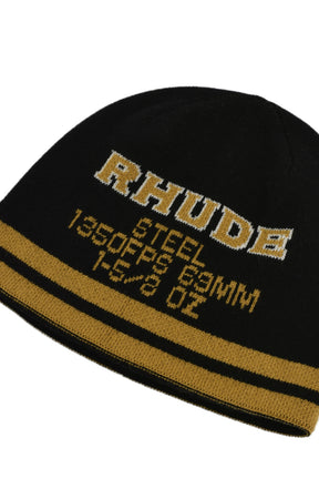 RHUDE STEEL BEANIE / BLK YEL