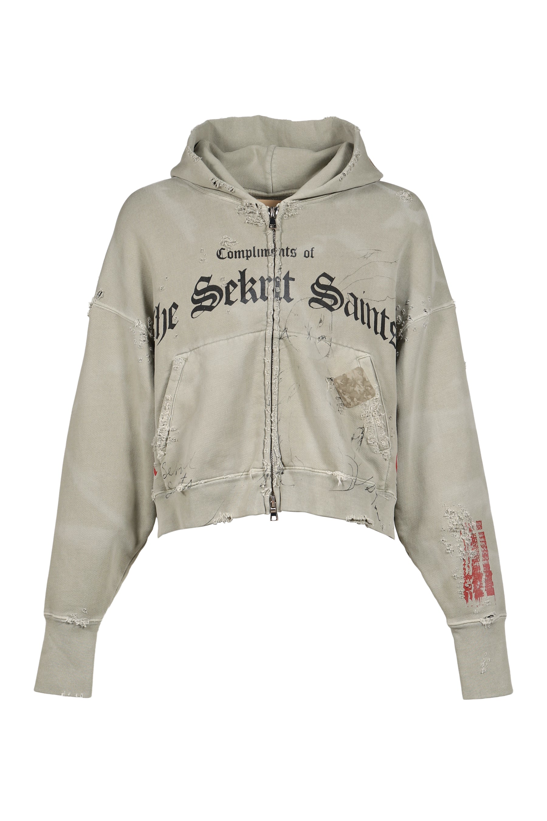 STAMP ZIP-UP HOODIE / GRN