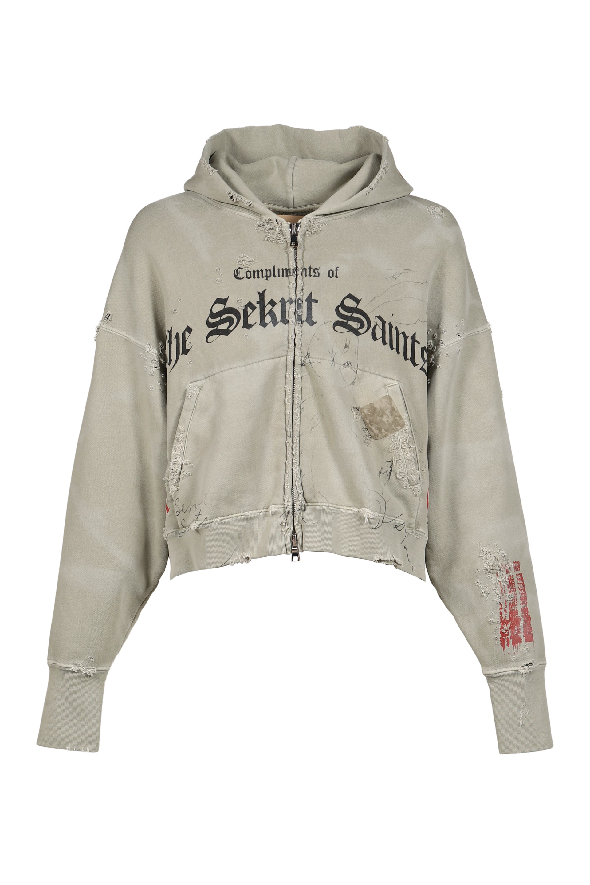STAMP ZIP-UP HOODIE / GRN