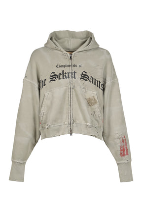 STAMP ZIP-UP HOODIE / GRN