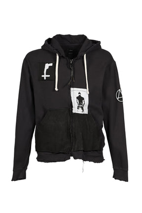 BOOTLEG ZIP UP HOODIE / BLK