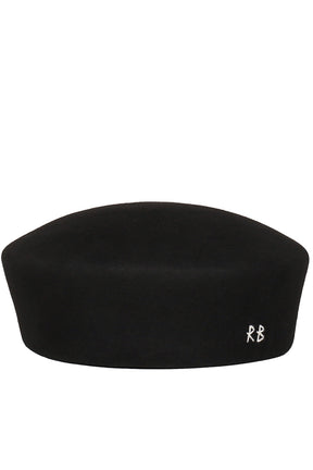 WOOL FELT PILLBOX HAT / BLK