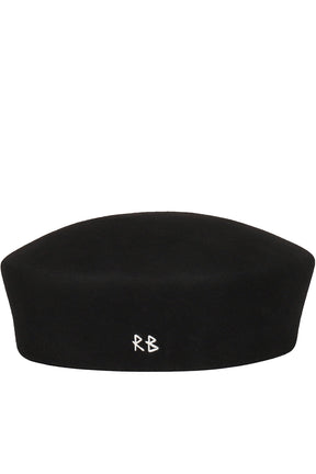 WOOL FELT PILLBOX HAT / BLK