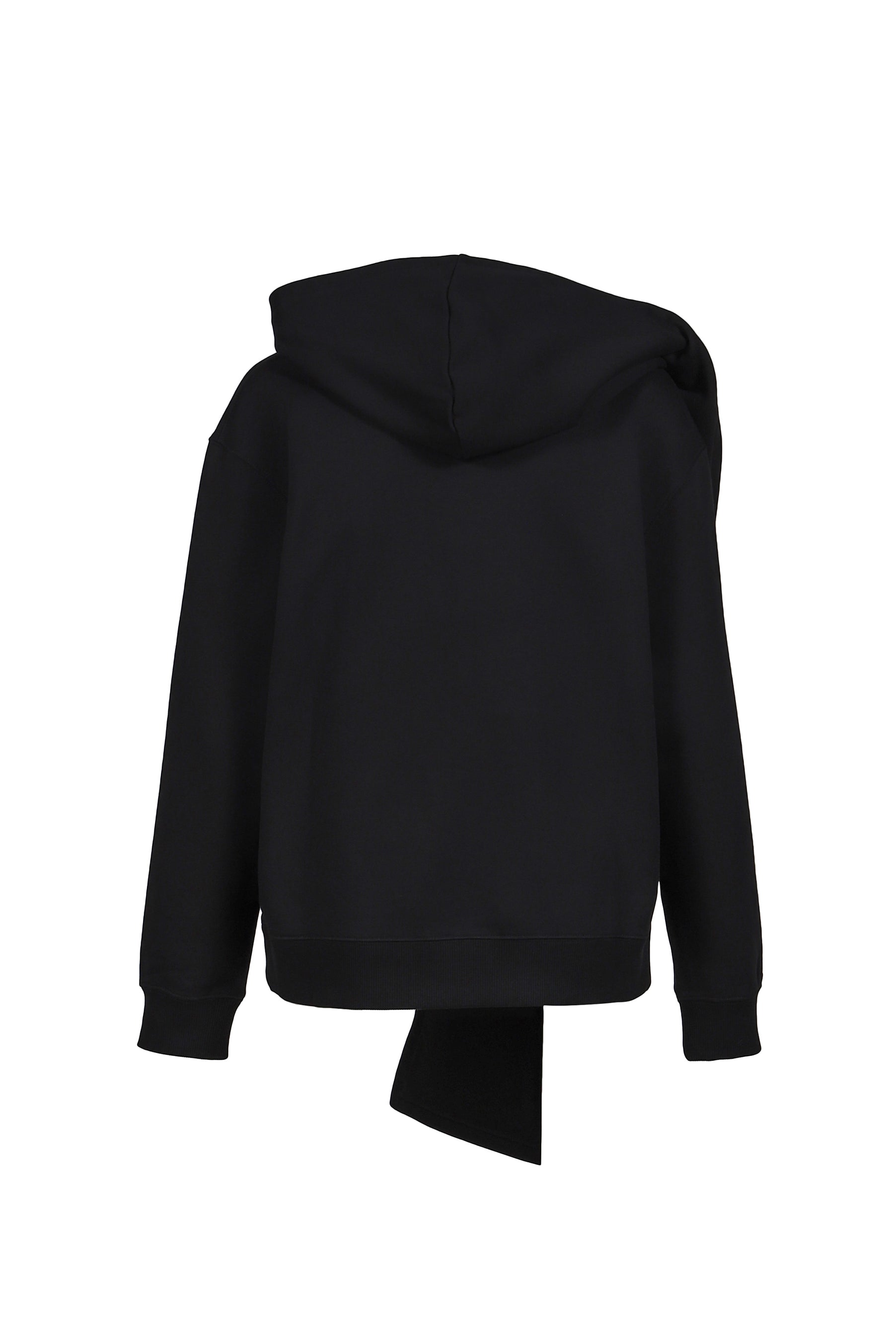 SCARF EMBROIDERED HOODIE / BLK 