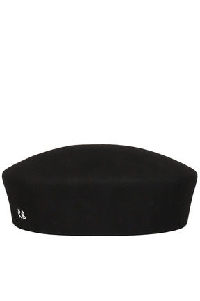 WOOL FELT PILLBOX HAT / BLK