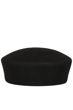 WOOL FELT PILLBOX HAT / BLK