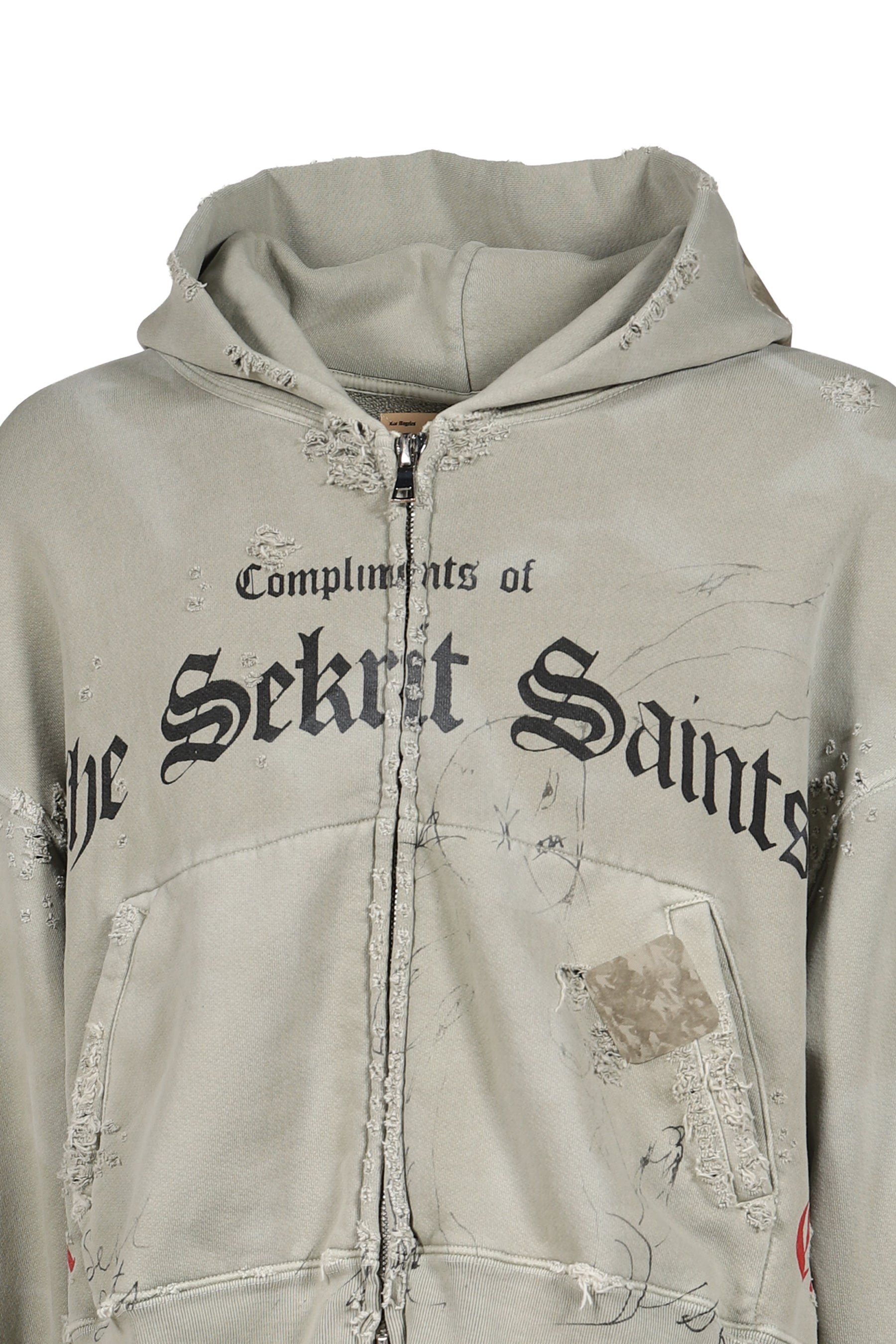STAMP ZIP-UP HOODIE / GRN