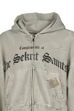 STAMP ZIP-UP HOODIE / GRN