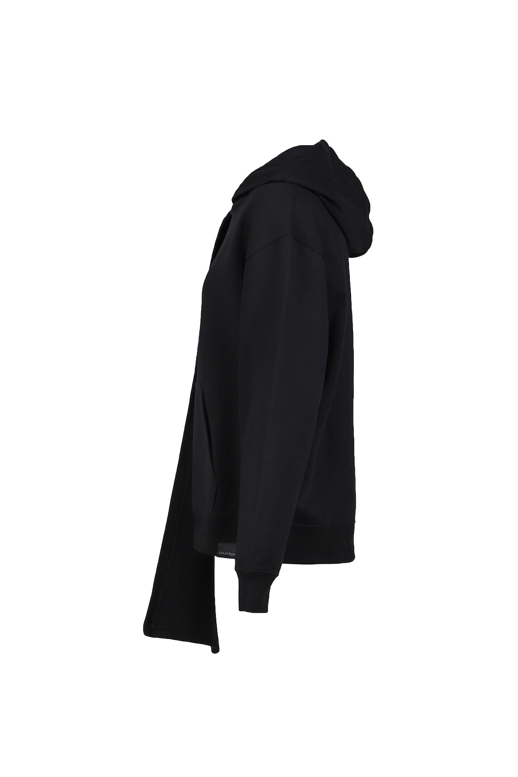 SCARF EMBROIDERED HOODIE / BLK 