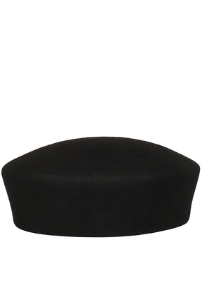 WOOL FELT PILLBOX HAT / BLK