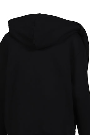 SCARF EMBROIDERED HOODIE / BLK 