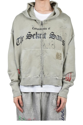 STAMP ZIP-UP HOODIE / GRN