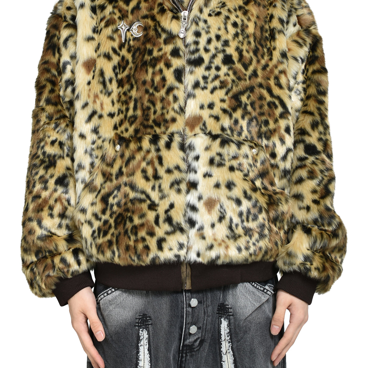 Thug Club サグクラブ FW25 LEOPARD FUR JACKET / YEL/BLK - NUBIAN