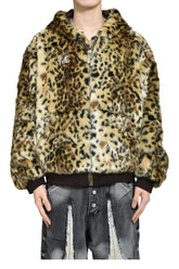 LEOPARD FUR JACKET / YEL/BLK 