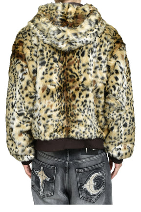 LEOPARD FUR JACKET / YEL/BLK 