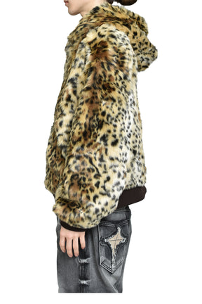 LEOPARD FUR JACKET / YEL/BLK 