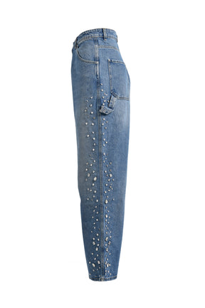 OVER DENIM PANTS CRYSTALS / BLU