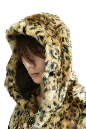 LEOPARD FUR JACKET / YEL/BLK 