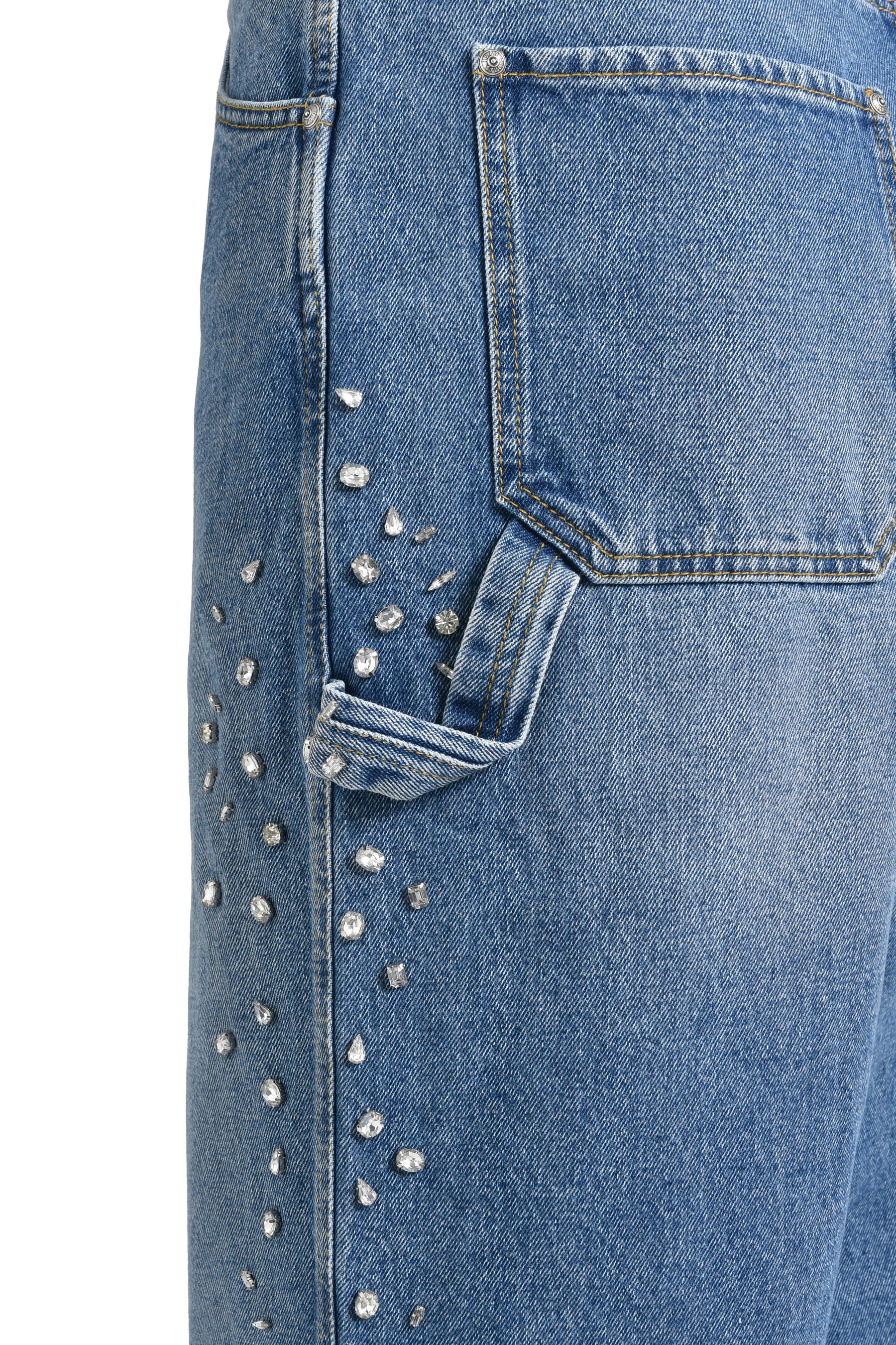 OVER DENIM PANTS CRYSTALS / BLU