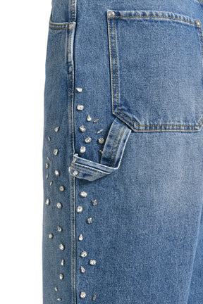 OVER DENIM PANTS CRYSTALS / BLU