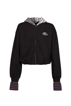 BLACK BUBBLE HOODIE ZIP-UP / BLK