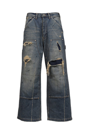 "80YEAR" DAMAGE PAINTER DENIM PANTS / IND