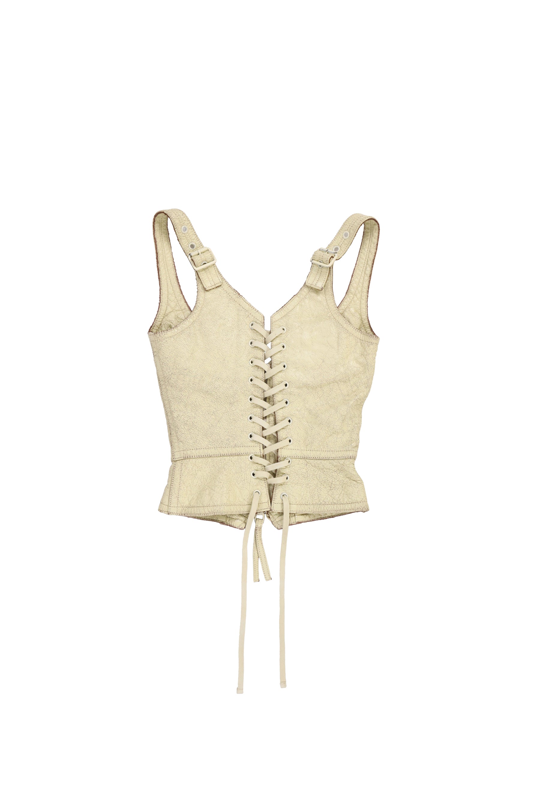 LEATHER VEST / MAIZE