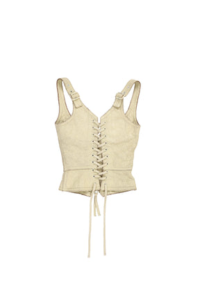 LEATHER VEST / MAIZE