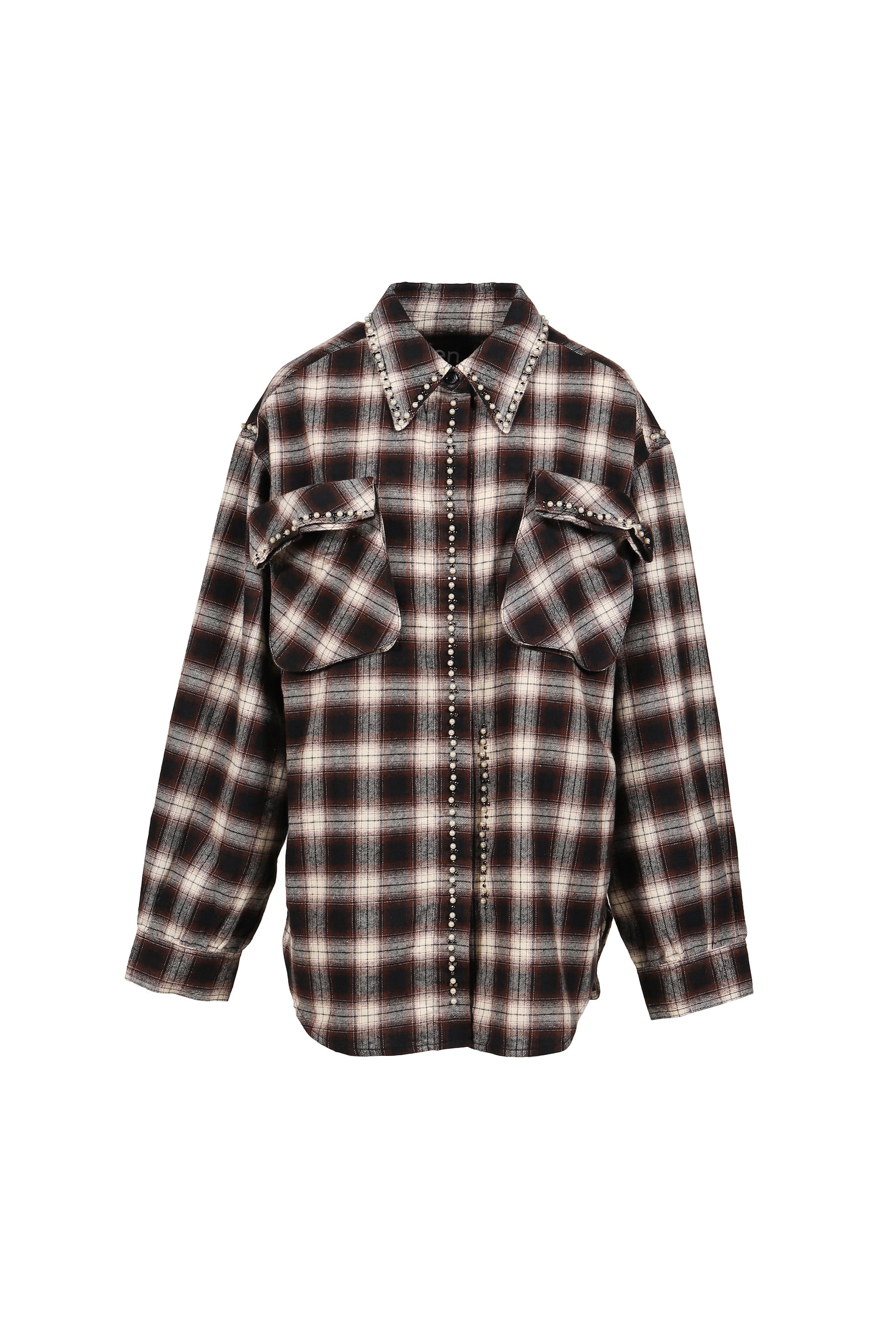 BEADED POCKET SHIRT / BRW 