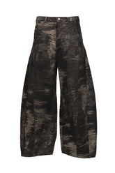 DENIM CURVED PANTS / GRY