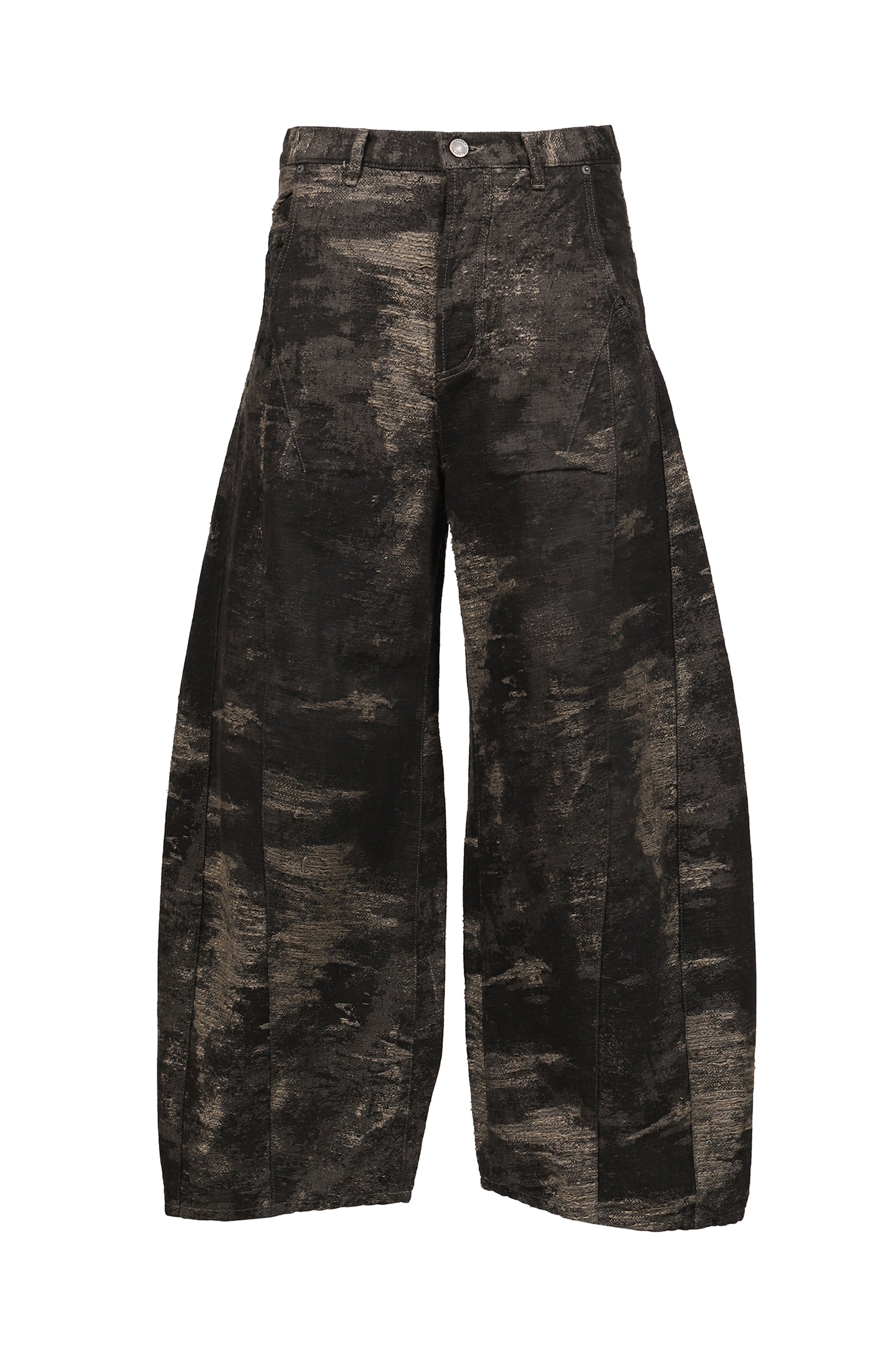 DENIM CURVED PANTS / GRY