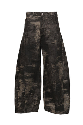 DENIM CURVED PANTS / GRY
