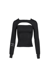 SPLIT RACERBACK RIB LONGSLEEVE / BLK
