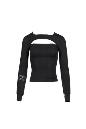 SPLIT RACERBACK RIB LONGSLEEVE / BLK