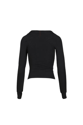 SPLIT RACERBACK RIB LONGSLEEVE / BLK
