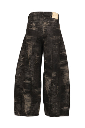 DENIM CURVED PANTS / GRY
