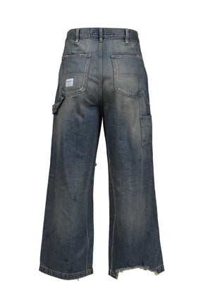 "80YEAR" DAMAGE PAINTER DENIM PANTS / IND