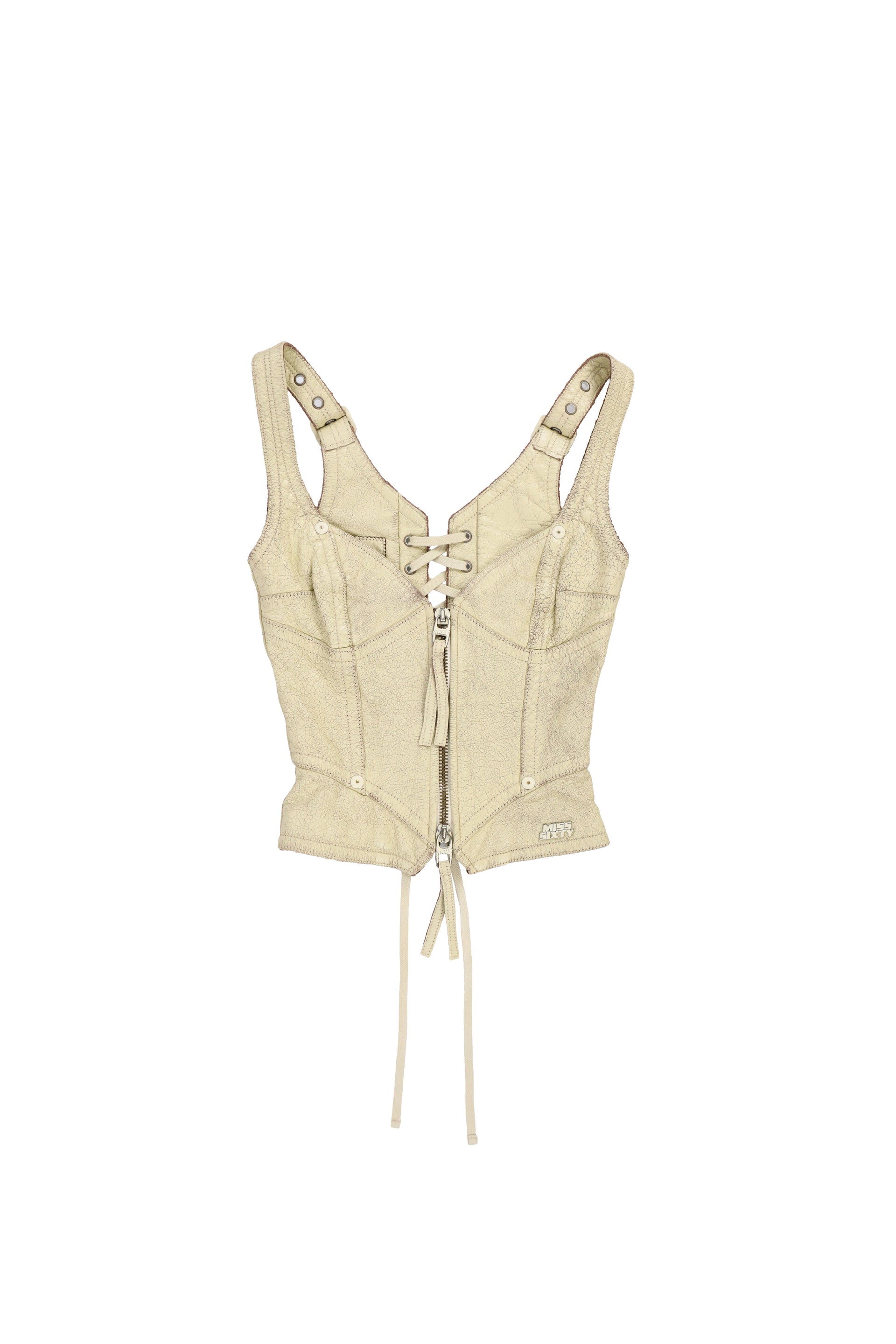 LEATHER VEST / MAIZE