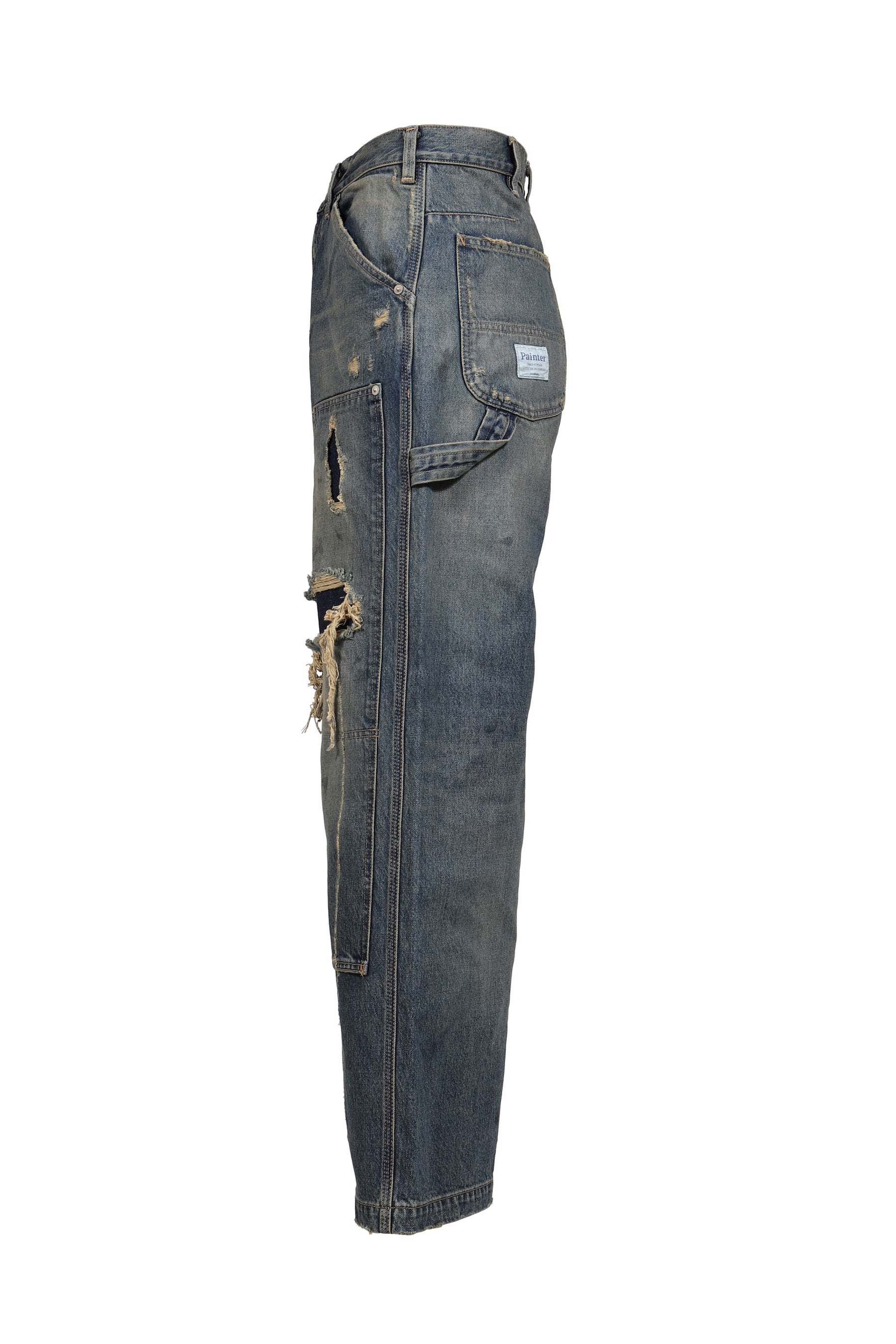 "80YEAR" DAMAGE PAINTER DENIM PANTS / IND