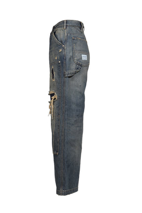 "80YEAR" DAMAGE PAINTER DENIM PANTS / IND