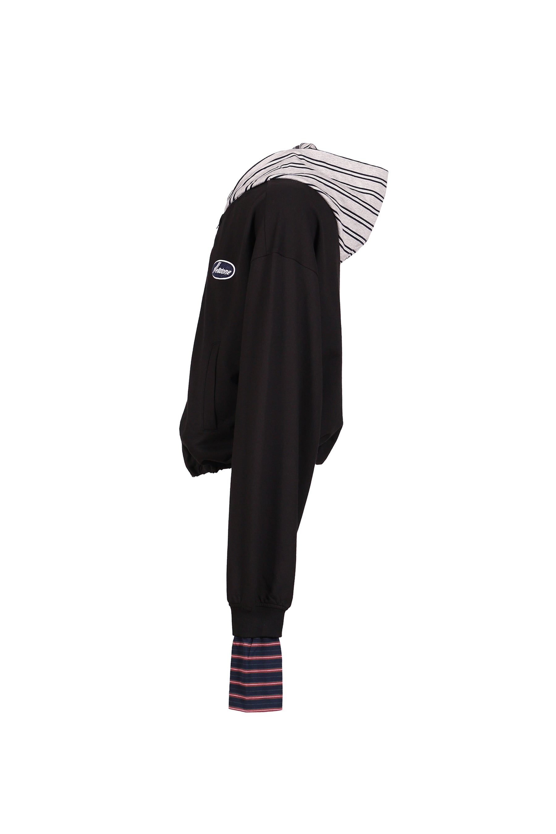 BLACK BUBBLE HOODIE ZIP-UP / BLK