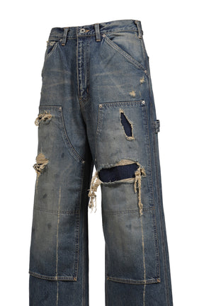 "80YEAR" DAMAGE PAINTER DENIM PANTS / IND