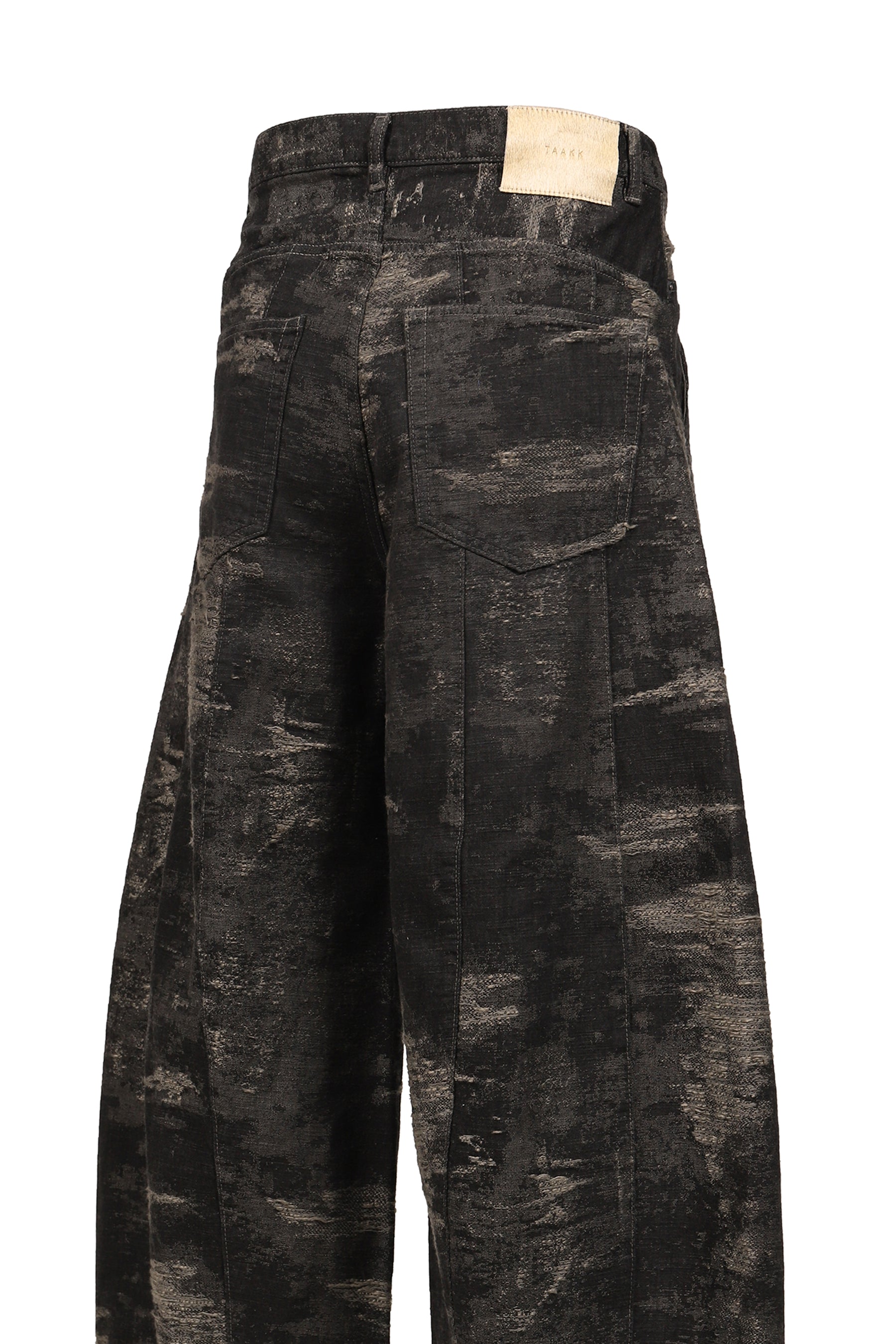DENIM CURVED PANTS / GRY