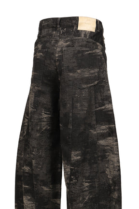 DENIM CURVED PANTS / GRY