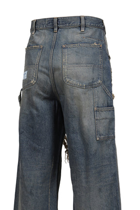 "80YEAR" DAMAGE PAINTER DENIM PANTS / IND