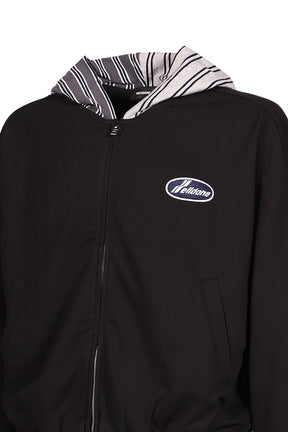 BLACK BUBBLE HOODIE ZIP-UP / BLK