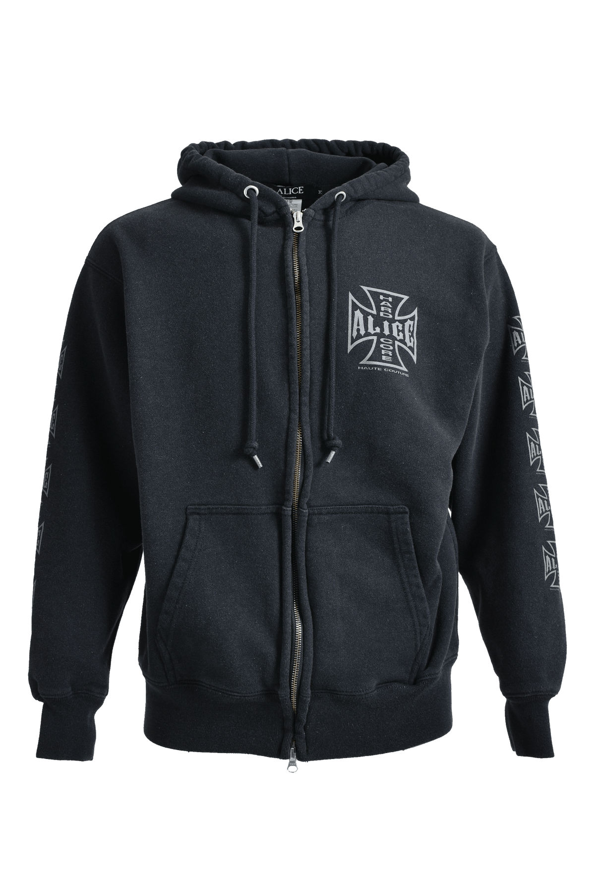 DESTROYED CHOPPER FULL ZIP HOODIE / BLK BLK